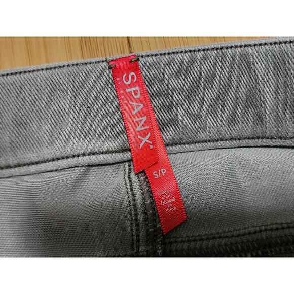 Spanx Jean-ish Ankle Leggings Pants Women's S Small Petite Gray Pull On Stretch - Picture 3 of 11